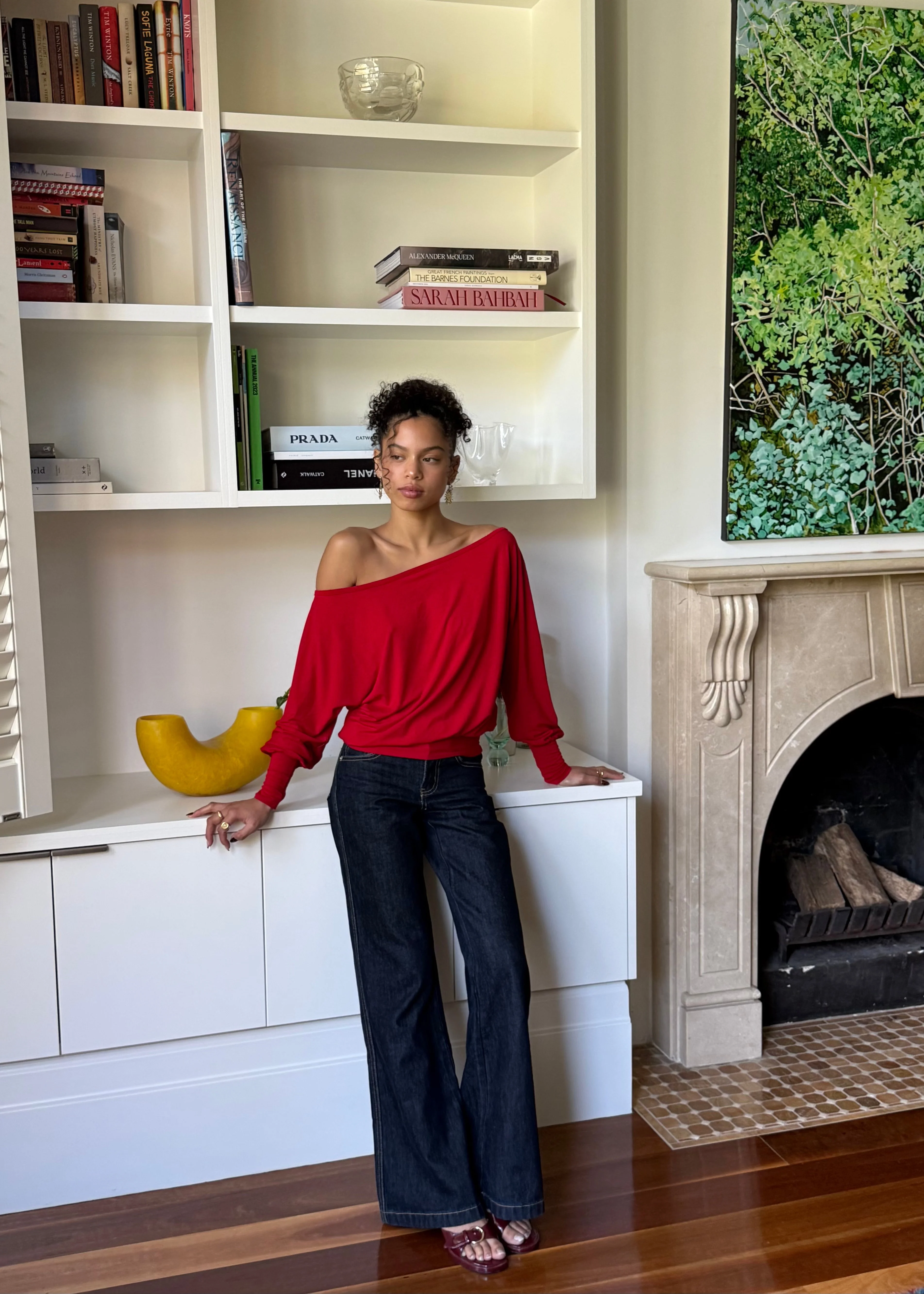Bamboo Slouch top - Scarlet - Image 3
