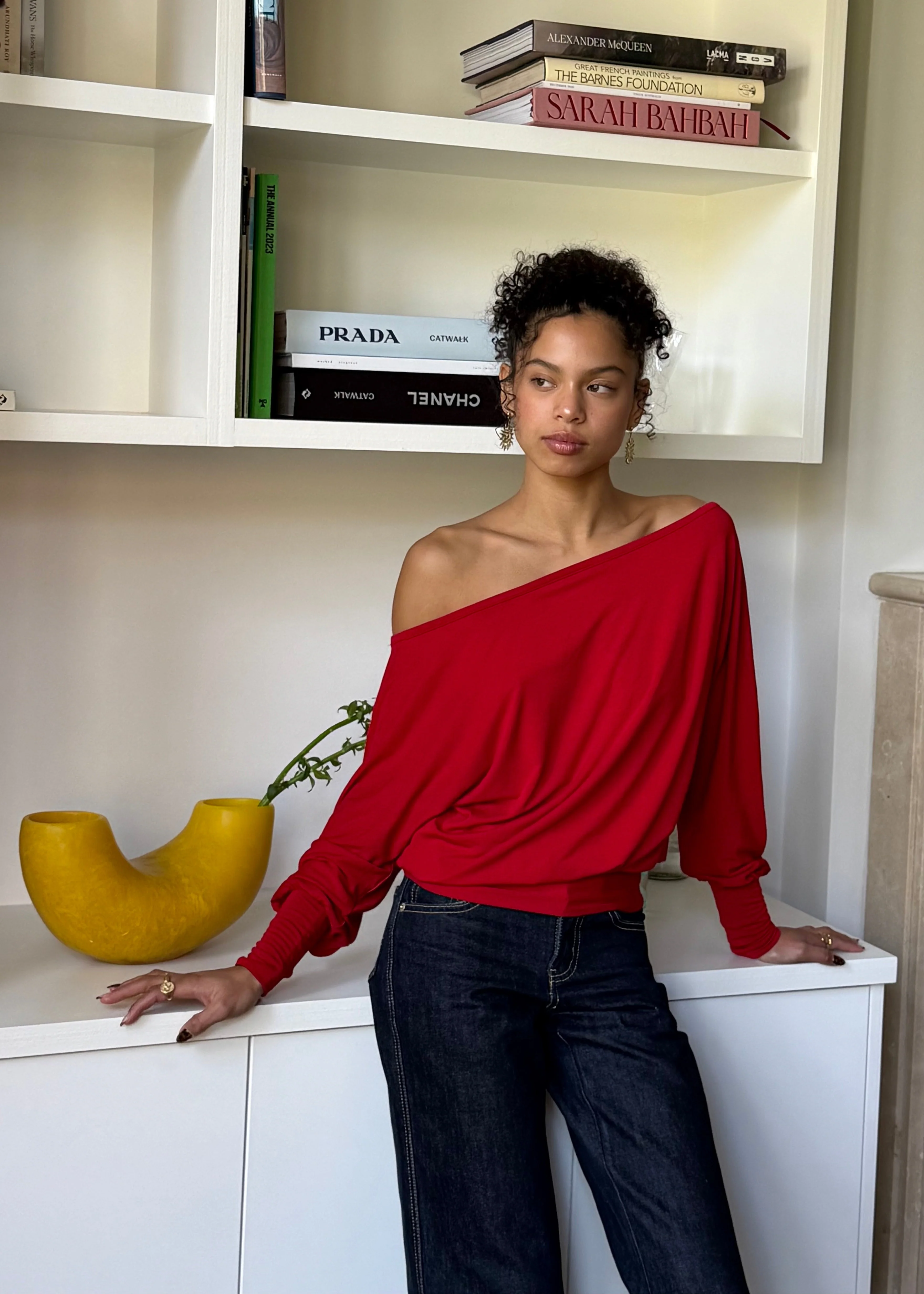 Bamboo Slouch top - Scarlet - Image 5