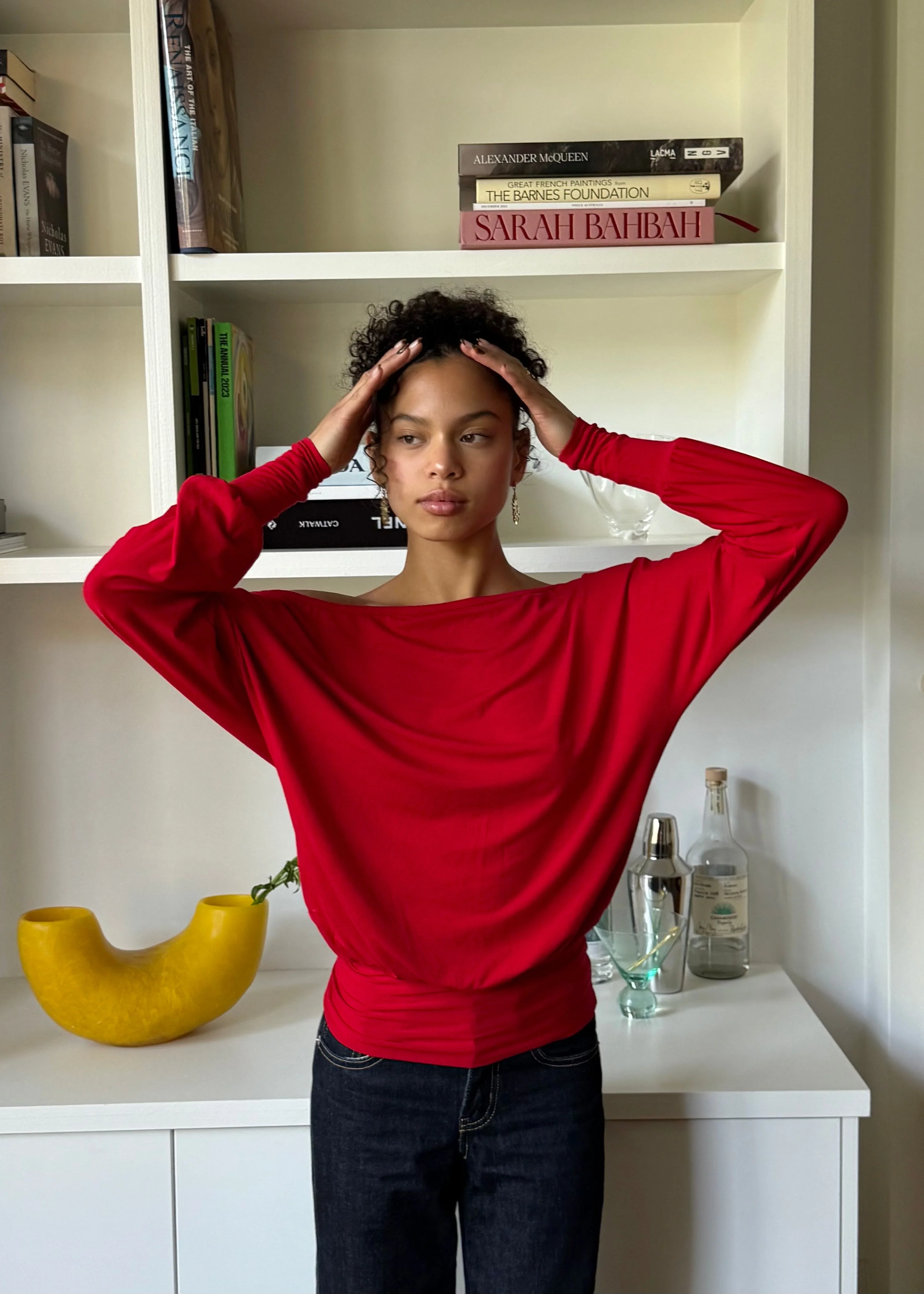 Bamboo Slouch top - Scarlet - Image 6