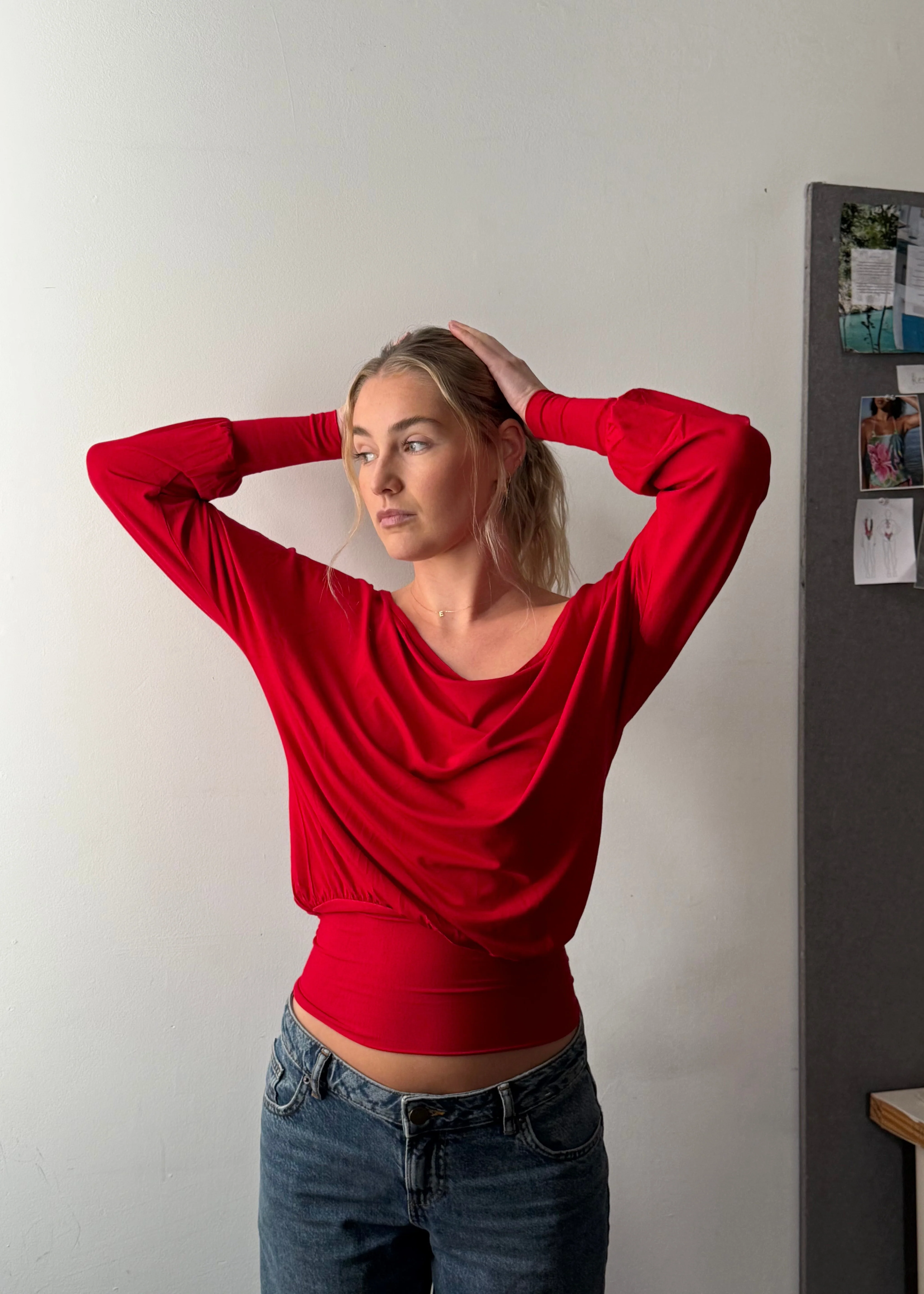 Bamboo Slouch top - Scarlet - Image 8