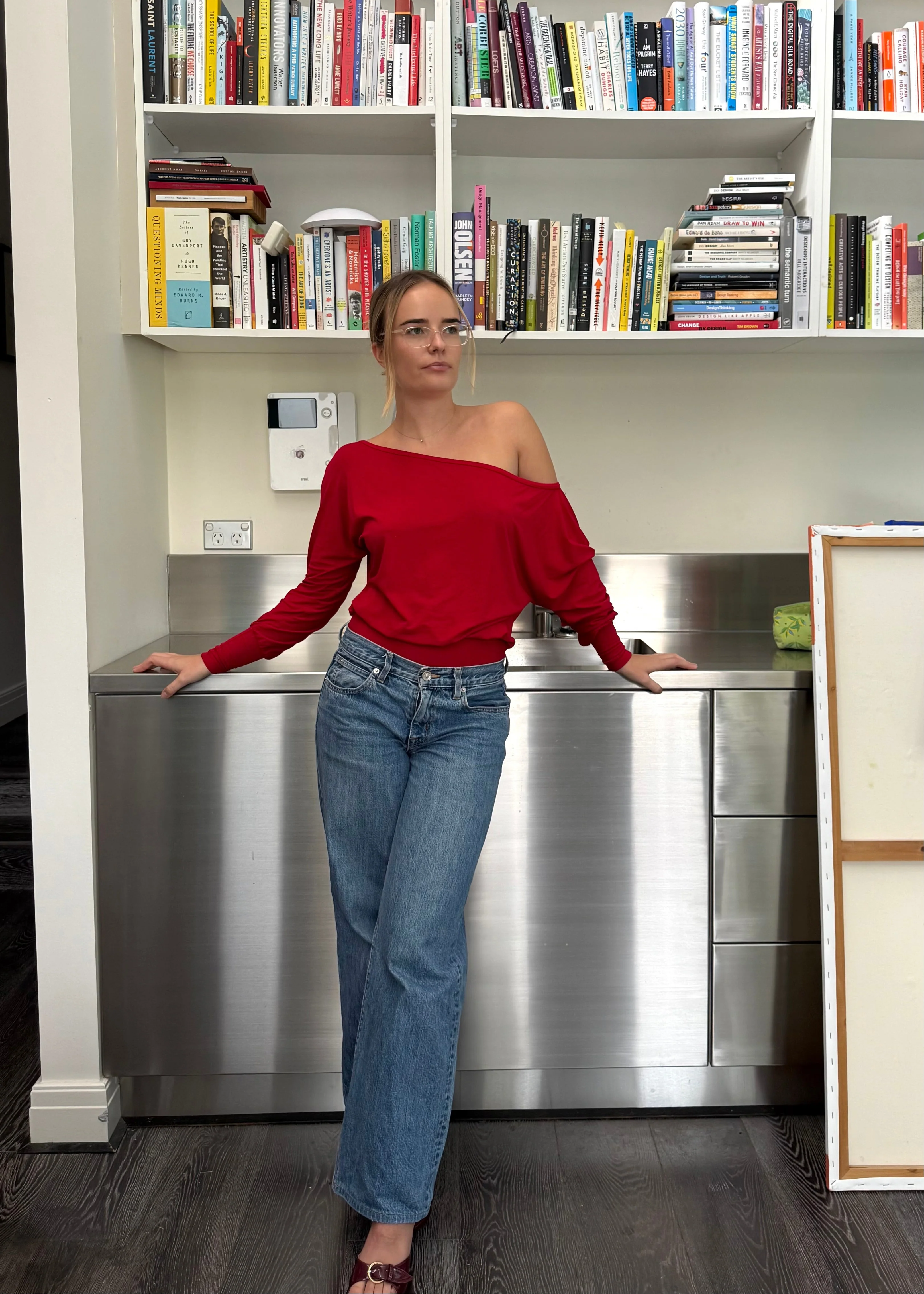 Bamboo Slouch top - Scarlet - Image 9