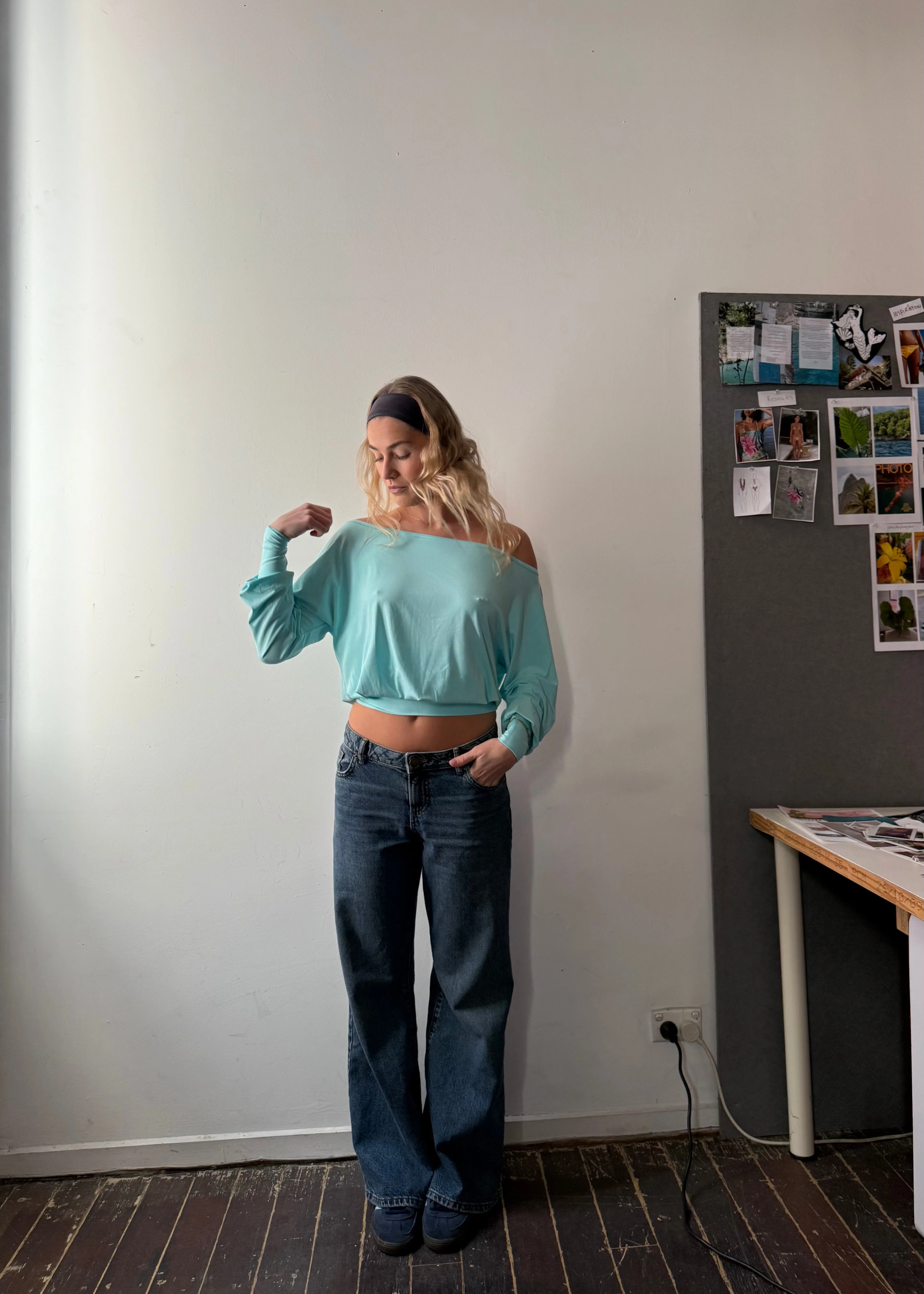 Bamboo Slouch top - Aquamarine - Image 3