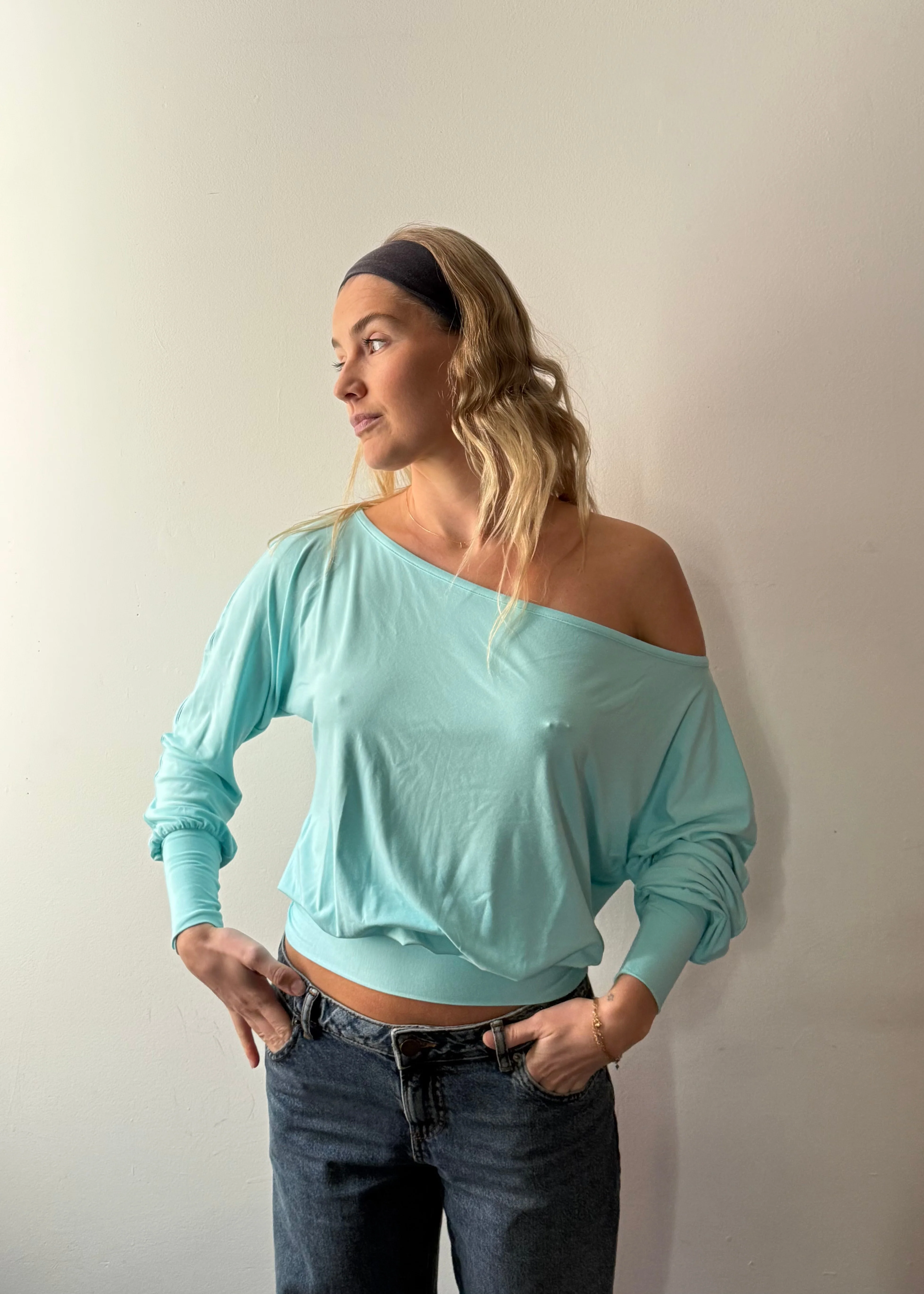 Bamboo Slouch top - Aquamarine - Image 5