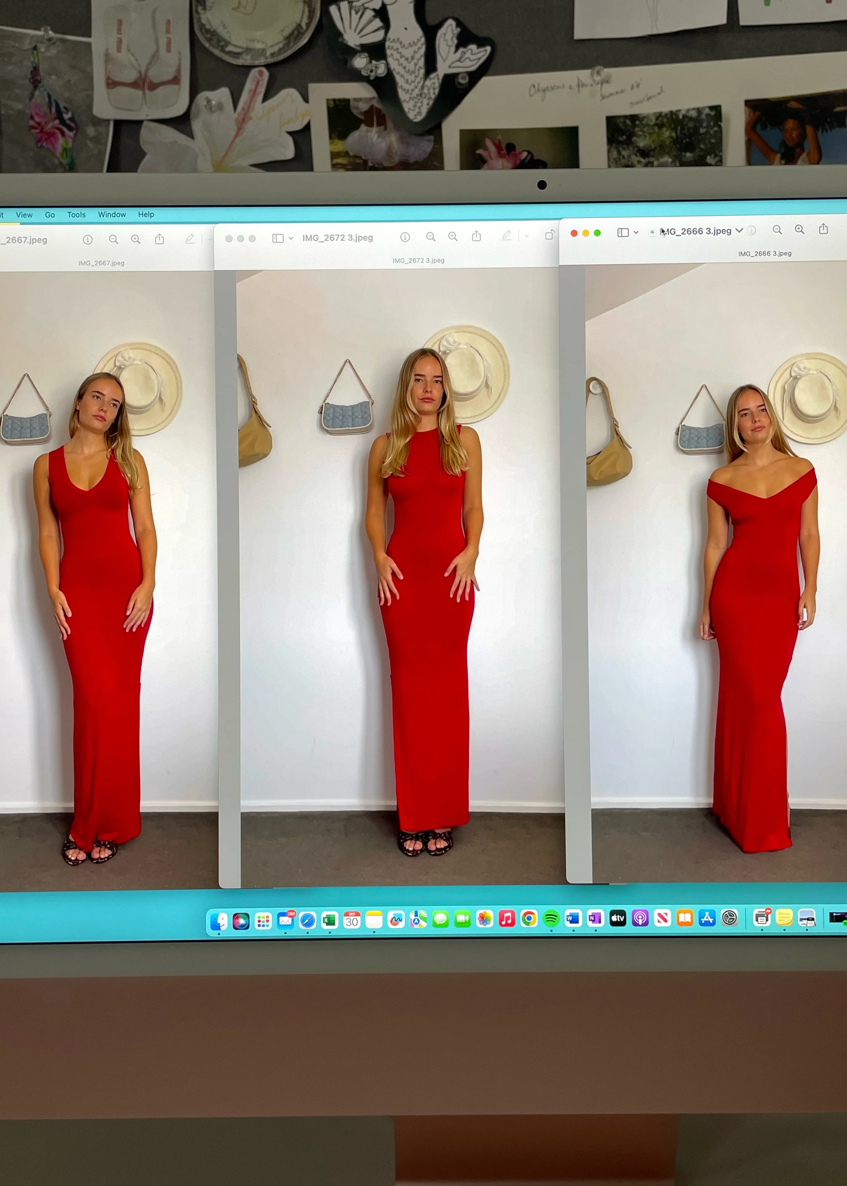 Bamboo v neck slip dress- 'Scarlet' - Image 4
