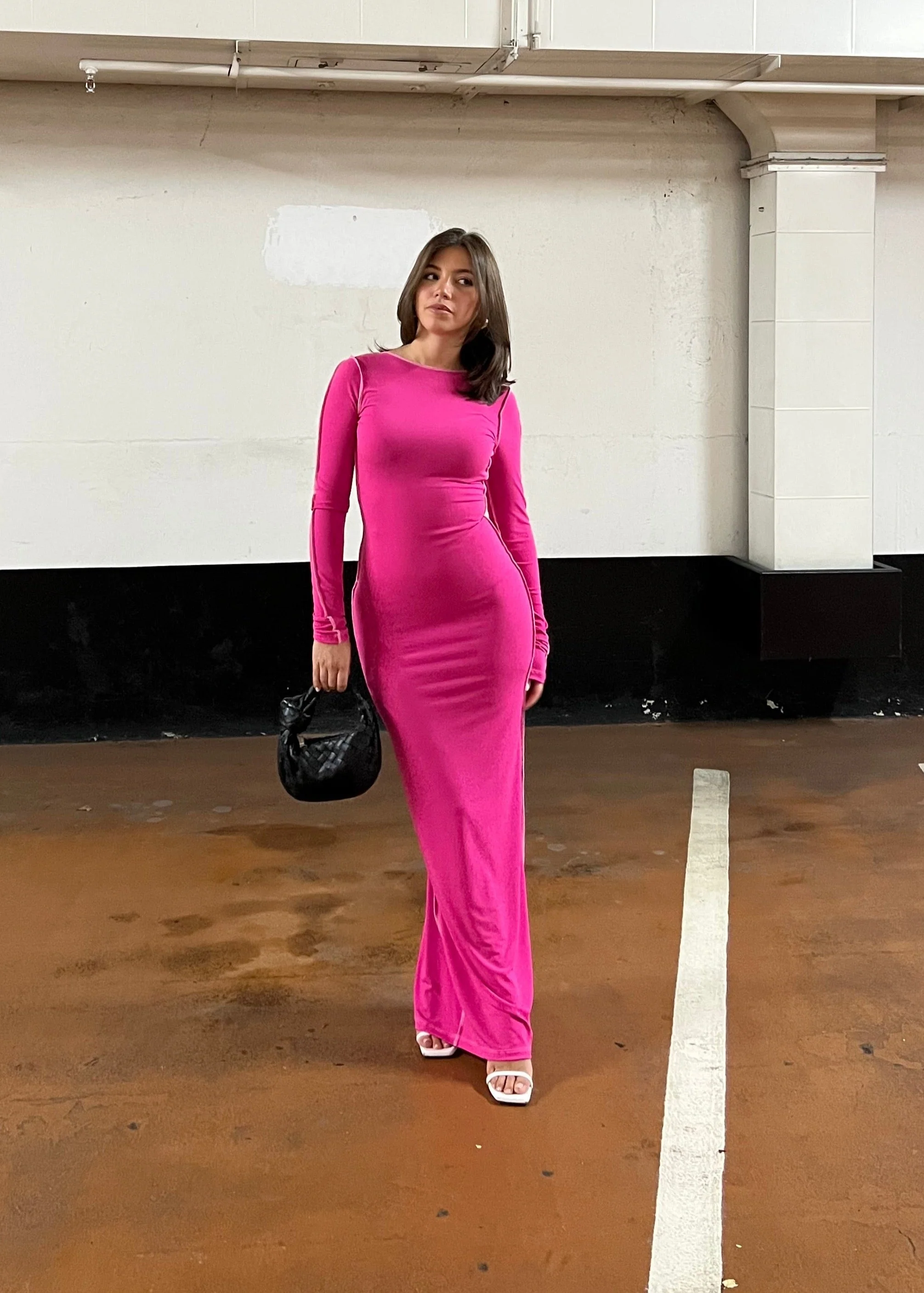 Contrast Maxi - Neon pink with contrast white stitching - Image 7