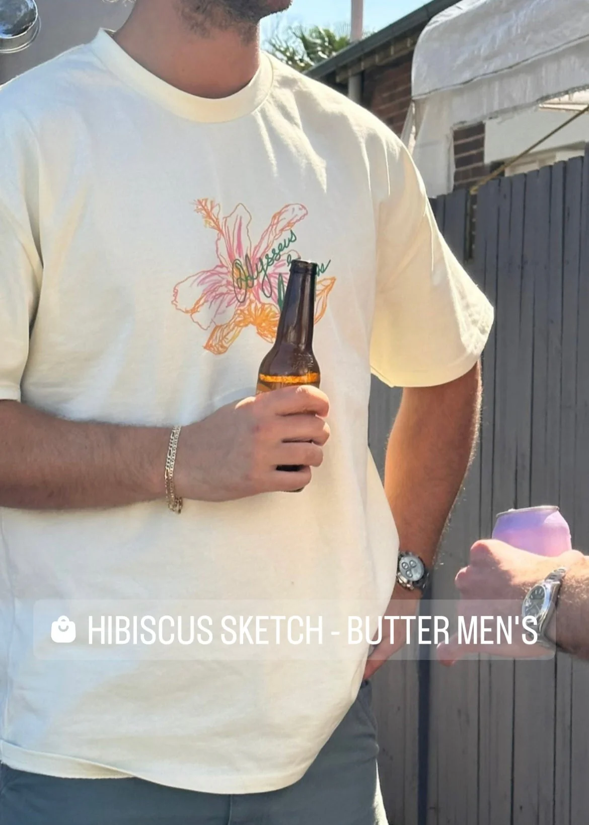Hibiscus sketch - butter MEN'S - Image 4