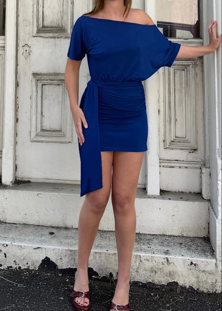Slouchy Bamboo mini dress - Ocean - Image 10